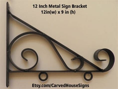 12 inch metal scroll brackets and double sided signs|decorative sign brackets.